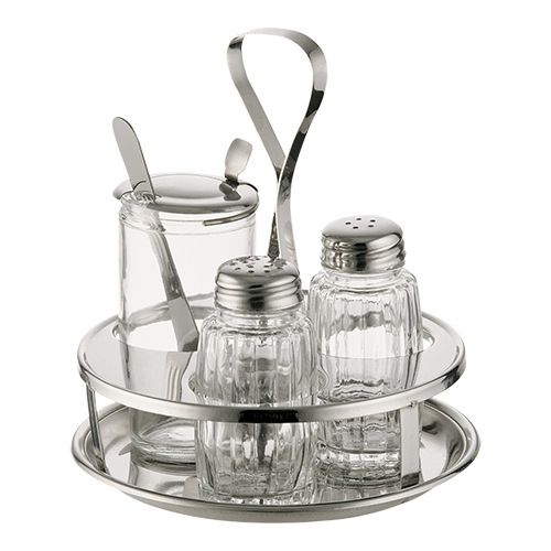 RVS Menage 3-delig, glas