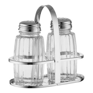 RVS Menage 2-delig , glas