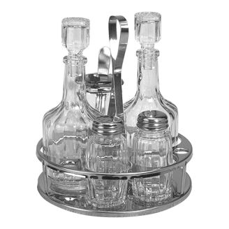 RVS Menage 5-delig, glas
