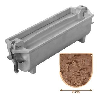 Patevorm 250x80 mm halfrond 1 1/2R - aluminium