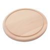 EMGA Snijplank beukenhout rond met geul - 25 cm