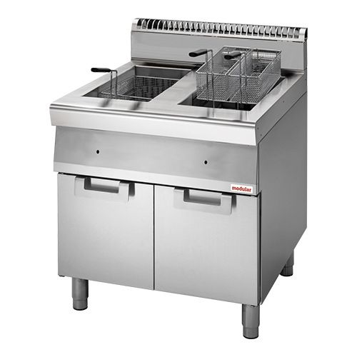 Modular Gas friteuse - met deuren, 2x 13 liter
