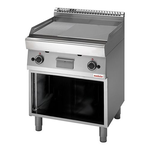 Modular 700 Gas bakplaat - open onderstel, glad/geribbelde plaat