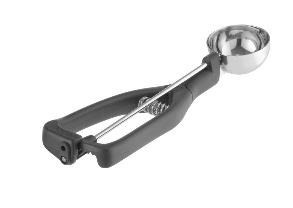 Stockel portioneerlepel voor linkshandigen, 1/36, Zwart, ⌀46x(H)mm