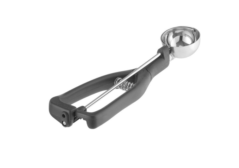 Stockel portioneerlepel voor linkshandigen, 1/30, Zwart, ⌀49x(H)mm